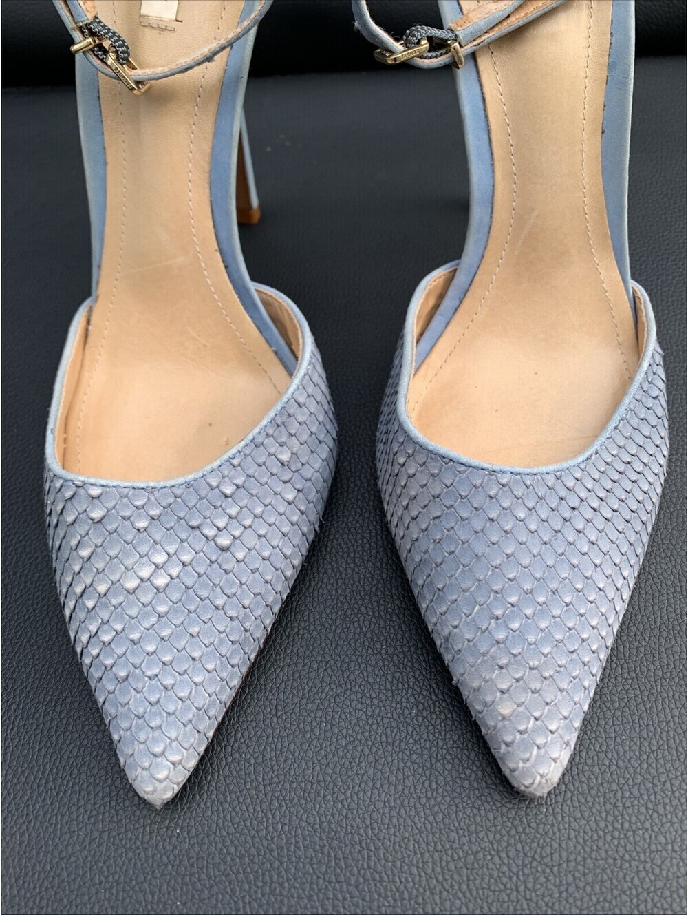 Schultz Light Blue Heels Sandals Pumps Pointed Toe Sz 8.5 - Picture 3 of 10